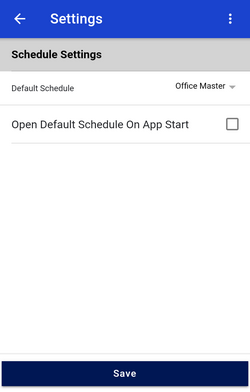 screenshot of schedule settings